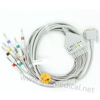 10 dẫn EKG cáp với leadwires chuối pin IEC