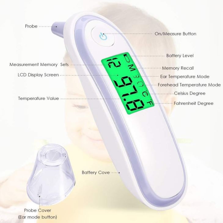 Infrared Body Thermometer Non Contact Fever Forehead Ear Mediacal Digital Thermometer