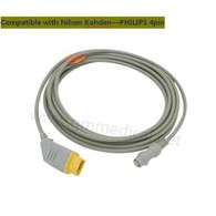 Nihon Kohden Compatible IBP/Invasive Blood Pressure Cable With PHILIPS Transducer Adapter,NK 14PIN->Vòng 4PIN