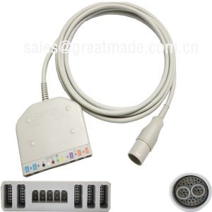 Sử dụng với Lohmeier 98.060.120 / A cáp Trunk đa thông số (IBP * 2, Nhiệt độ * 2, ECG 5 đạo trình, Spo2)